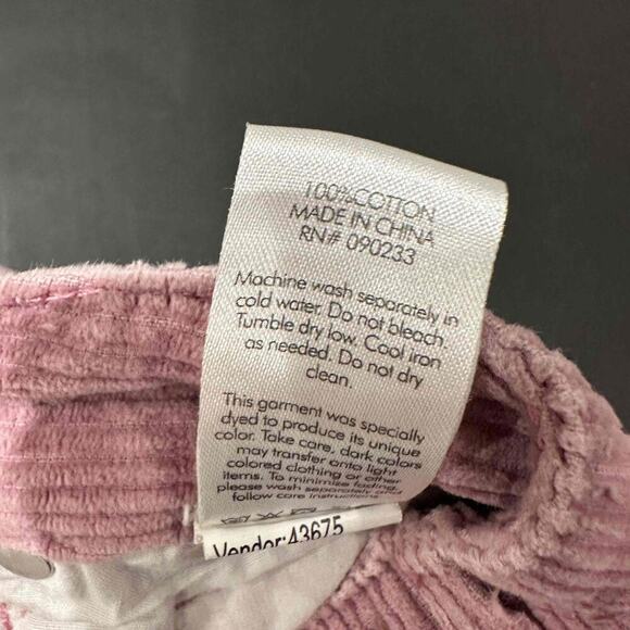 PacSun Womens Pink Corduroy‎ Mom Jean High Rise Pants Button Closure Belt Loops - Picture 7 of 7